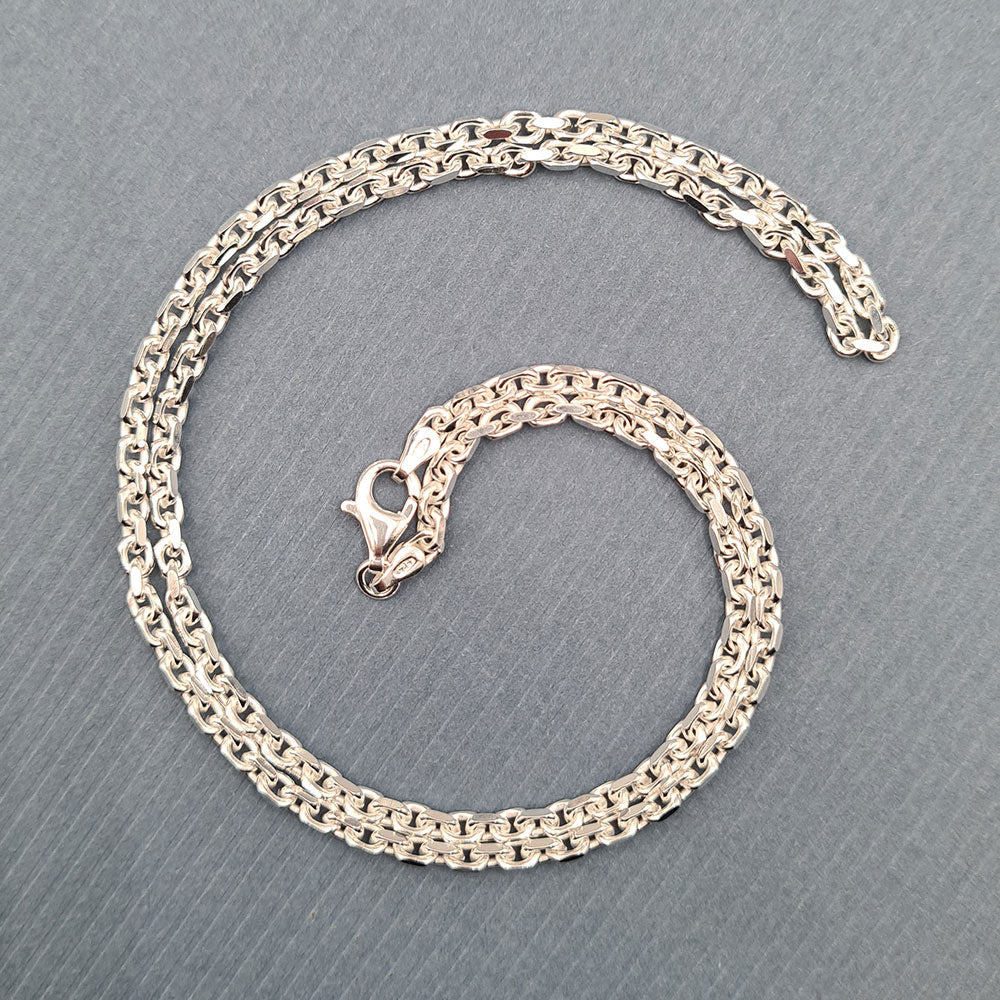 men's women's silver belcher chain