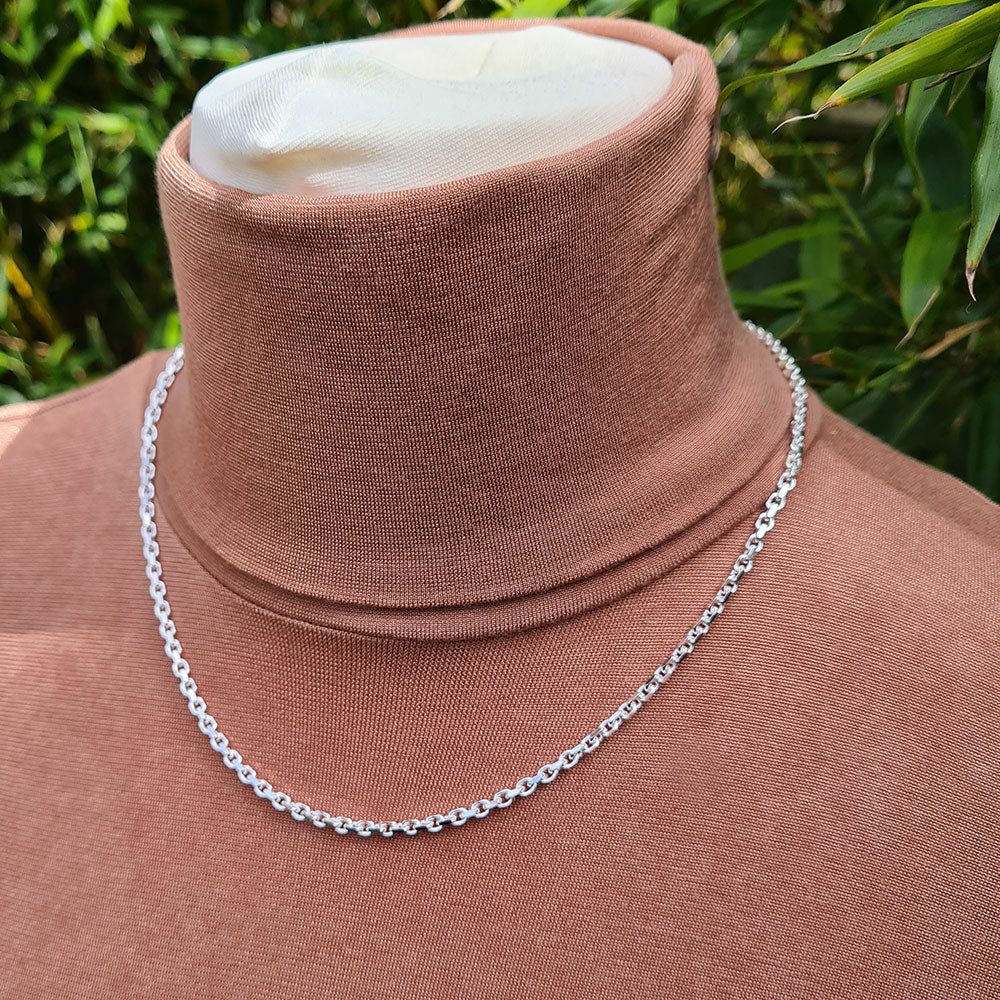 silver belcher chain for heavy pendant