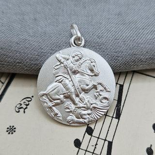 Sterling Silver St George Medal Pendant