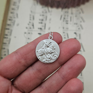 Sterling Silver St George Medal Pendant