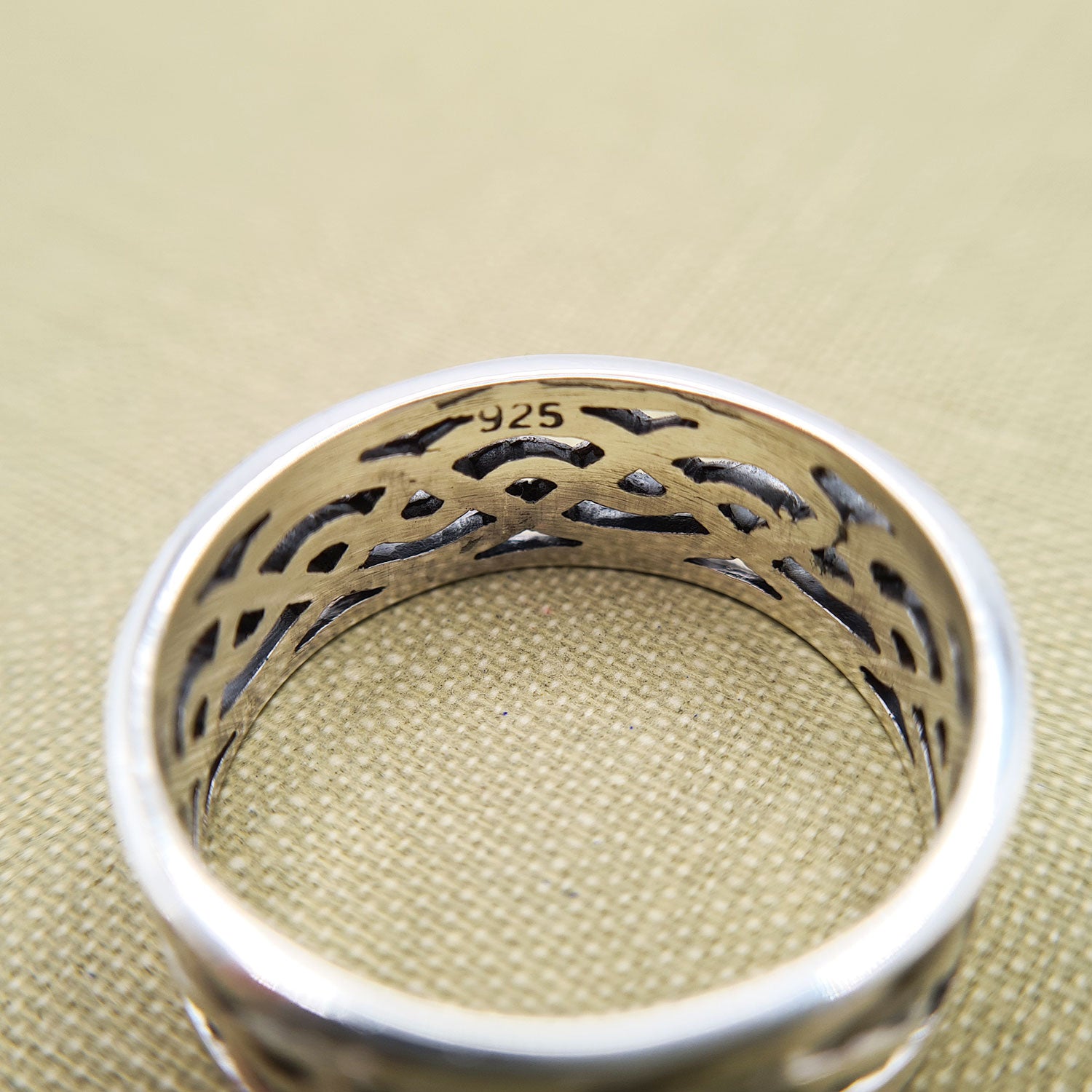 Men's Celtic Band Ring in Solid 925 Sterling Silver