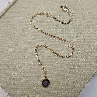 solid gold labradorite necklace