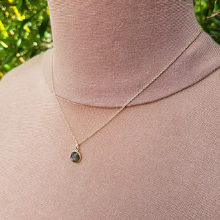 gold labradorite pendant and chain