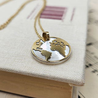 gold world map pendant