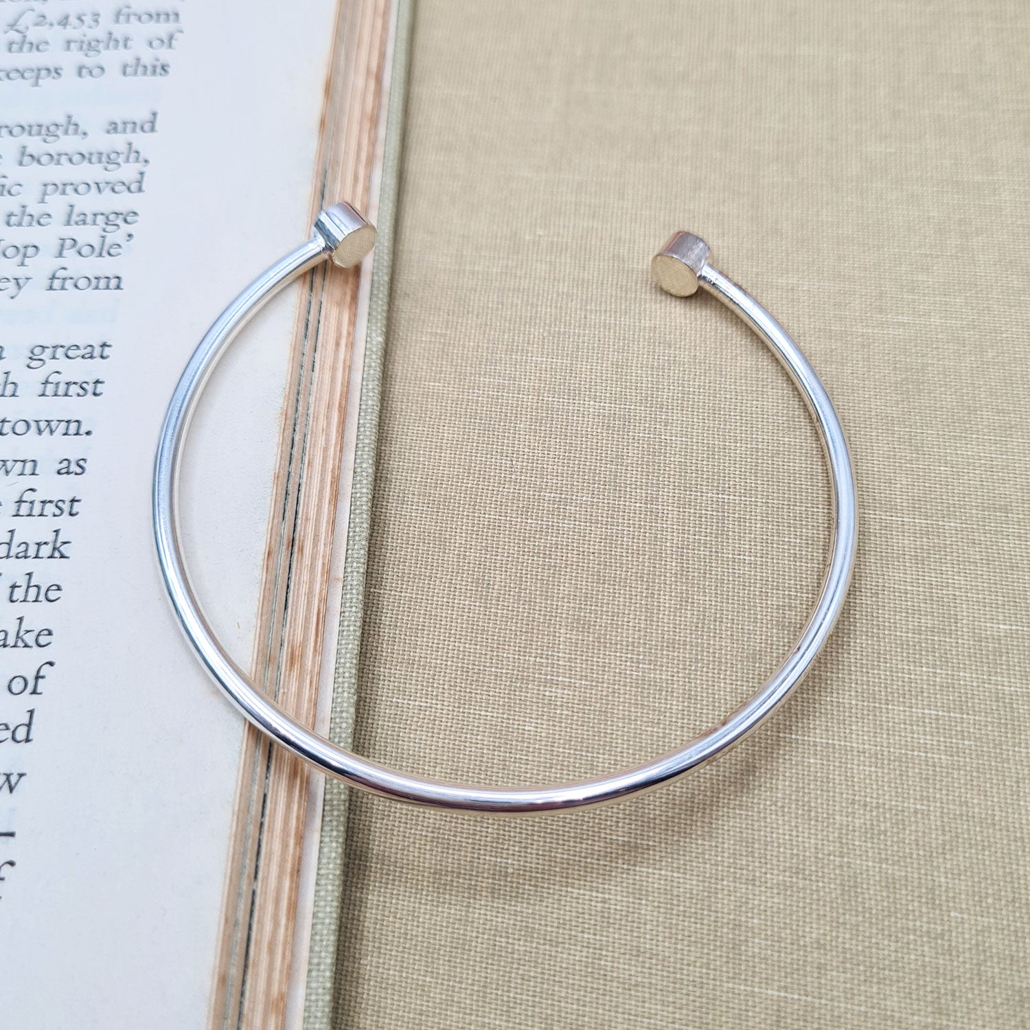 womens torque bangle in silver