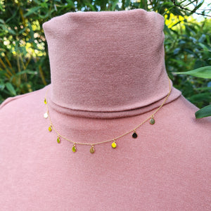 yellow gold vermeil disc necklace