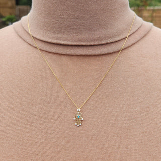 hamsa hand necklace in 9ct yellow gold