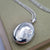 925 silver oval locket with bird engraving