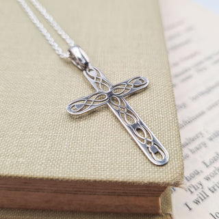 large silver Cross necklace