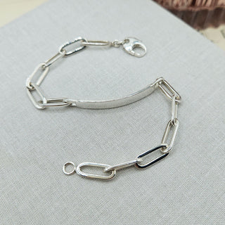 men's solid silver ID bracelet