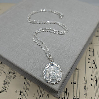 silver st christopher medal necklace