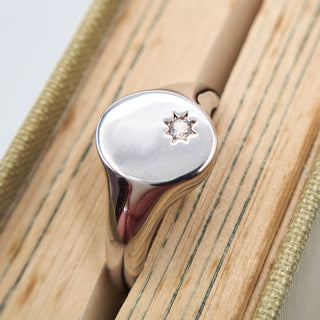 women's silver signet ring