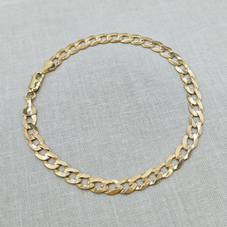 9ct gold curb chain bracelet for men and women
