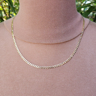 solid gold curb chain necklace