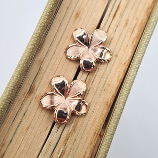 rose gold flower stud earrings