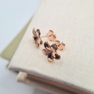 women's pink gold earrings