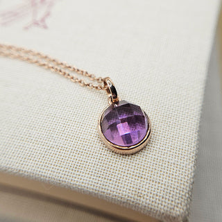 rose gold amethyst pendant necklace