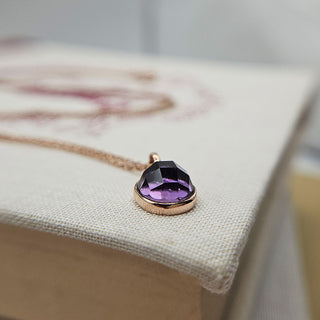 rose cut amethyst charm pendant