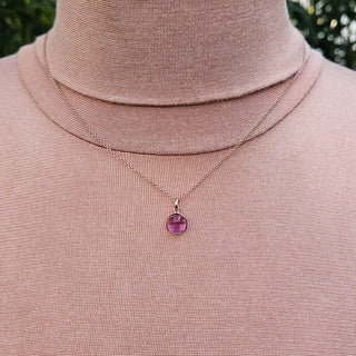 dainty amethyst necklace in solid gold