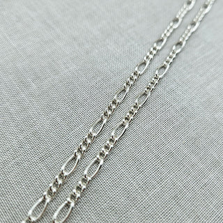 3mm wide figaro chain silver