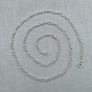 unisex silver figaro chain