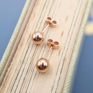 rose gold ball stud earrings