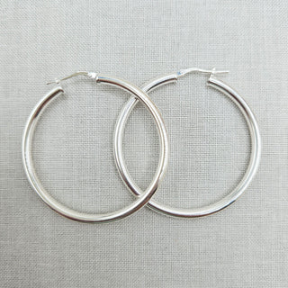 medium sterling silver hoops