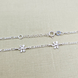 ladies figaro chain anklet in solid silver
