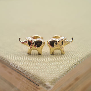 real gold elephant earrings