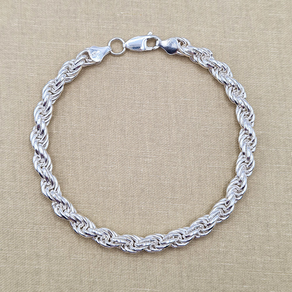 women&#39;s silver rope bracelet