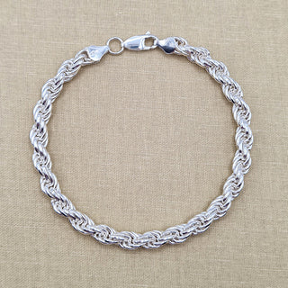 women's silver rope bracelet