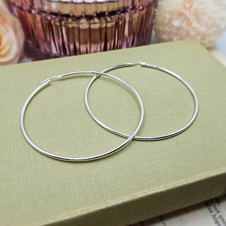 2mm wide hoop earrings over 7cm in width