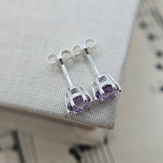 sterling silver amethyst studs