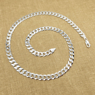 solid 925 silver curb chain necklace