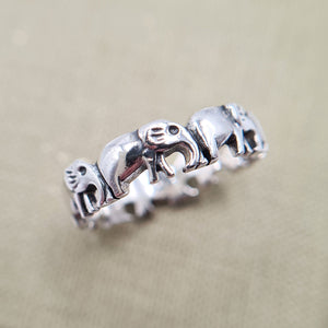 solid silver elephant ring