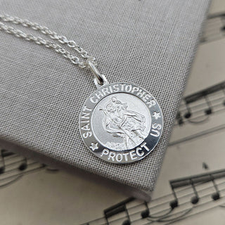 personalised sterling silver st christopher pendant necklace