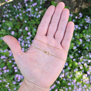 snake chain in hand for scale