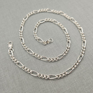 925 silver figaro chain necklace