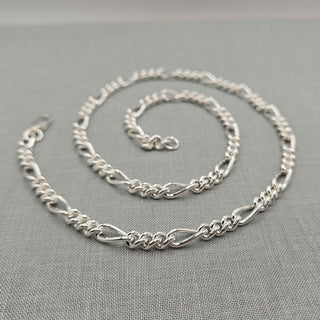 chunky figaro links on silver necklace