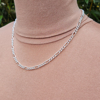 5mm figaro chain necklace being worn