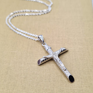 heavy and high quality men's crucifix in silver