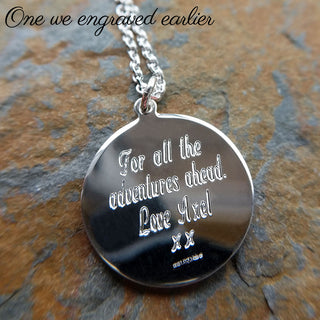 engraved silver st christopher necklace