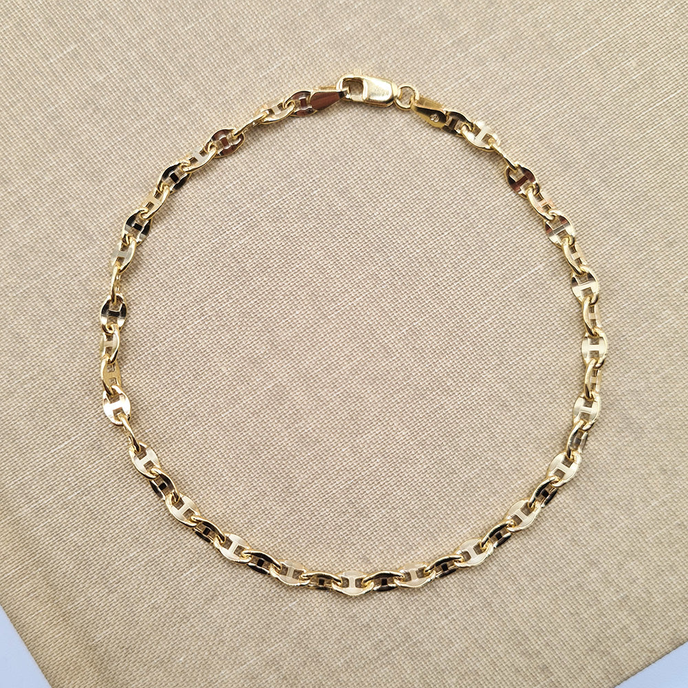women's gold anchor chain bracelet