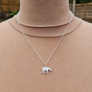 silver elephant necklace