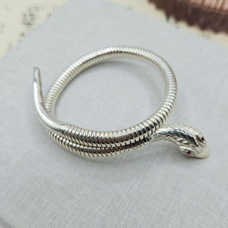 flexible silver serpent bracelet