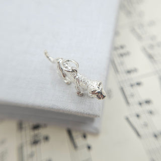 hallmarked silver tiger charm for bracelets