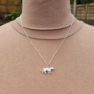 solid silver tiger necklace