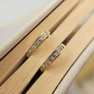 yellow gold huggie earrings in 9ct
