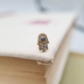 dainty evil eye helix stud