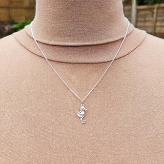 real silver seahorse necklace